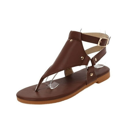 

OAVQHLG3B Womens Flat Sandals Herringbone Snakeskin Print Roman Shoes Ladies Beach