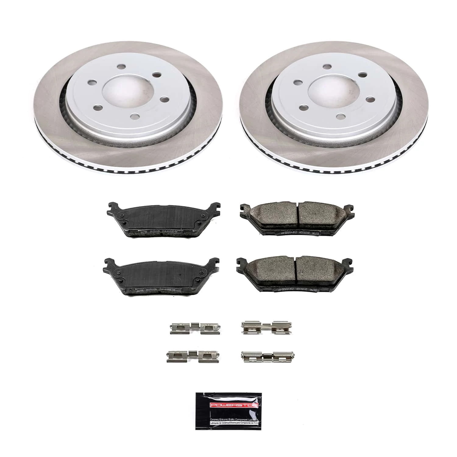 PowerStop Rear Semi-Coated Rotor and Low-Dust Ceramic Brake Pad Kit SC6814