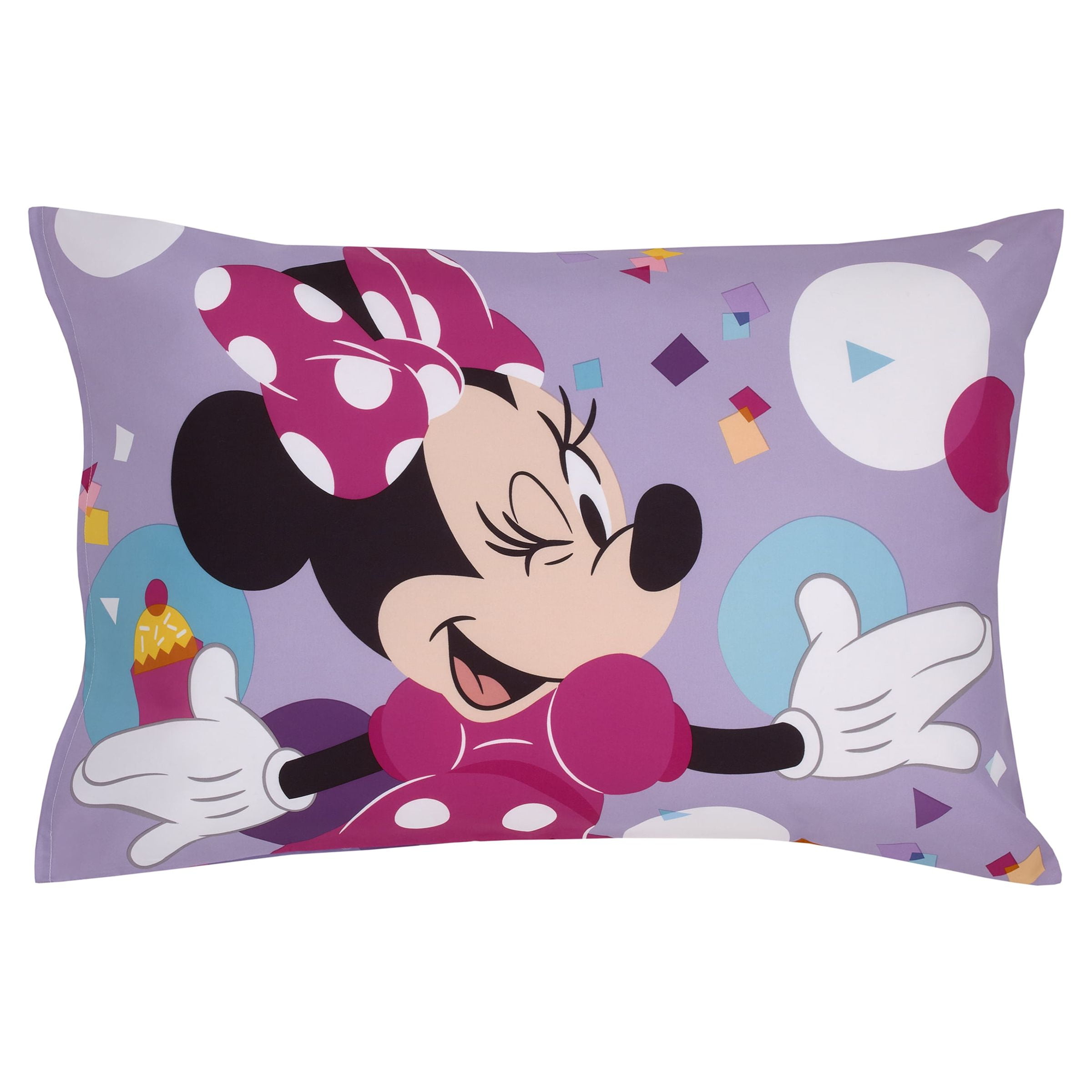 Disney Minnie Mouse Have Fun 3 Piece Toddler Bed Set, Comforter, Sheet, Pillowcase, Pink, Girl