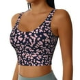 thumbnail image 2 of Goofa Flower Printed Sports Bras for Women, High Impact Running Bra Workout Crop Tank Tops Longline Sports Bra Push up-Small, 2 of 9
