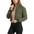 thumbnail image 4 of Chaqueta bomber de invierno para mujer INSPIRE CHIC, abrigo holgado acolchado, cortado, color verde, 4 of 6