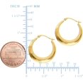 thumbnail image 3 of 2.5 x 20 mm 14K Yellow Gold Polished Round Hoop Earrings, Pair, 3 of 4