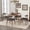 Charcoal, variant on HICOMILA Mid-Century 5-Piece Dining Set, 47.20" Faux Wood Top Table with 4 Upholstered Chairs, Seats 4, Light Gray & Walnut