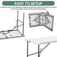 thumbnail image 6 of 4 Foot Straight Leg Folding Table, Heavy Duty Portable Desk for Indoor Outdoor Use, Crafting Camping Picnic Table 330 lbs Weight Capacity, White, 6 of 6