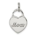 thumbnail image 1 of FB Jewels Sterling Silver Polished MOM Heart Charm, 1 of 1