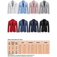 thumbnail image 7 of Men's Solid Color Lapel Collar Long Sleeve Blazer Jacket for Casual and Work Occasions Black S, 7 of 7