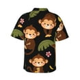 thumbnail image 3 of Disketp Hawaiian Shirts For Men,Monkeys Swinging From Palms Print Mens Casual Short Sleeve Button Down Shirts Beach Shirt, 3 of 8