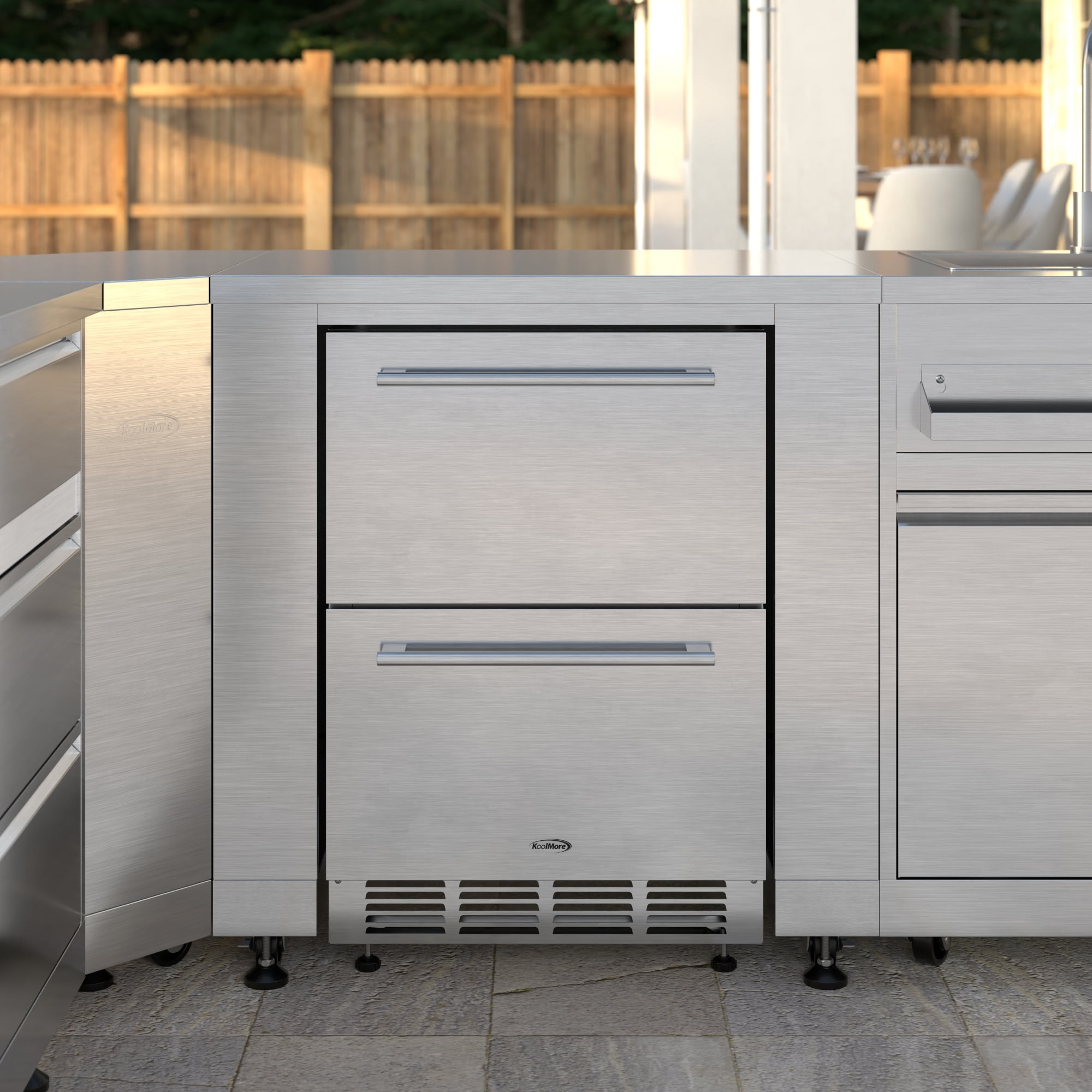24 in.  Built-in Two-Drawer Refrigerator in Stainless-Steel (KM-OKS-RD2)