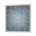 thumbnail image 6 of DecMode Metal Farmhouse Carved / Scrollwork Detailed Floral Wall Decor 33"W x 34"H, Washed Blue / Turqoise Finish with White Wooden Frame, 6 of 13