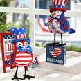 thumbnail image 5 of Patriotic Bird Figurine American Independence Day Fourth of July Veterans Day Birds Plush USA Flag Ornaments Tiered Tray Decorations for Patriotic Party Table Shelf Home Mantel Fireplace Decor, 5 of 9