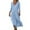 #198 Blue-A5, variant on Tianiyouqing Women Linen Beach Dress V Neck Elbow Length Wedding Guest Going Out Swing Dresses Half Sleeve Party Flowy T-Shirt Sundresses Black L