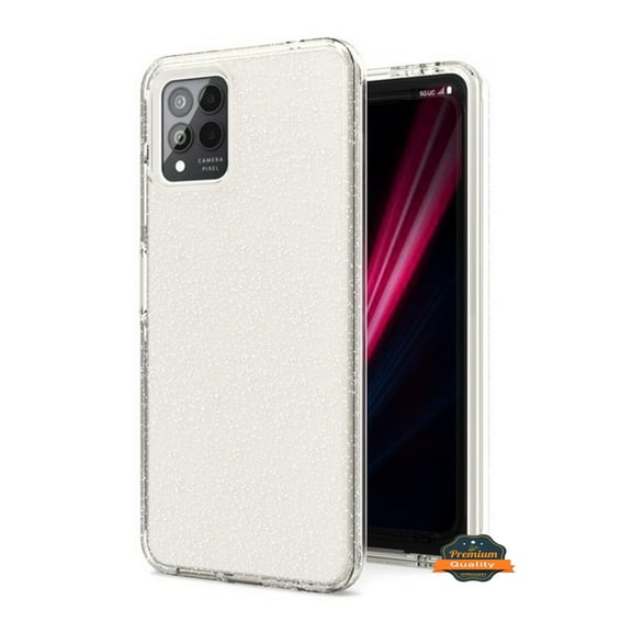 For Revvl 6X 5G (T-Mobile) Glitter Sparkle Bling Shiny Thin Slim Hybrid Shockproof Rubber Silicone Soft TPU Gel Protective Phone Case Cover by Xpression - Clear