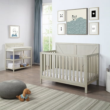 GeeHome Barnside 4-in-1 Convertible Crib Washed Gray