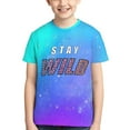 thumbnail image 4 of Ben Azelart Stay Wild Kids T-Shirt 3d Printed Graphic T-Shirts Boys And Girls Short Sleeve Shirts For Youth Kids X-Small, 4 of 7