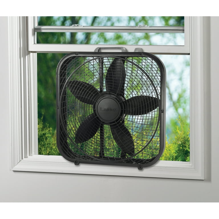 Lasko Cool Colors 20 Weather Resistant Box Fan, with 3-Speeds, B20301,  Black - Walmart.com