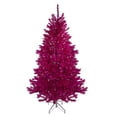 thumbnail image 2 of Northlight Metallic Tinsel Artificial Christmas Tree - 7' - Dark Pink - Unlit, 2 of 6