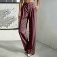 thumbnail image 2 of Dress Pants Women High Waisted Wide Leg Casual Stripe Trousers Breathable Stretch Business Dressy Office Pinstripe Slacks L, 2 of 9