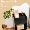 thumbnail image 5 of Gymax Set of 2 Nightstand with Drawer Cabinet End Side Table Raised Top Black, 5 of 10