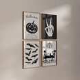 thumbnail image 2 of Póster blanco y negro de Halloween, impresión artística de esqueleto potable de paz, pintura en lienzo de calabaza aterradora, imagen de pared moderna, decoración del hogar para habitación, 2 of 4