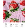 thumbnail image 7 of Strawberry Bed Skirt Queen Size 18" Drop Red Plant Fruit Watercolor Pink Background Ruffled Wrap Around Bed Skirts Adjustable Elastic Bedskirt Dust Ruffle for Queen Size Bed, 7 of 7