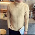 thumbnail image 4 of Suéter de invierno de color sólido con cuello alto torcido Suéter de punto para hombre Suéter de estilo coreano para adolescentes Suéter de cuello alto torcido de ocho, 4 of 5