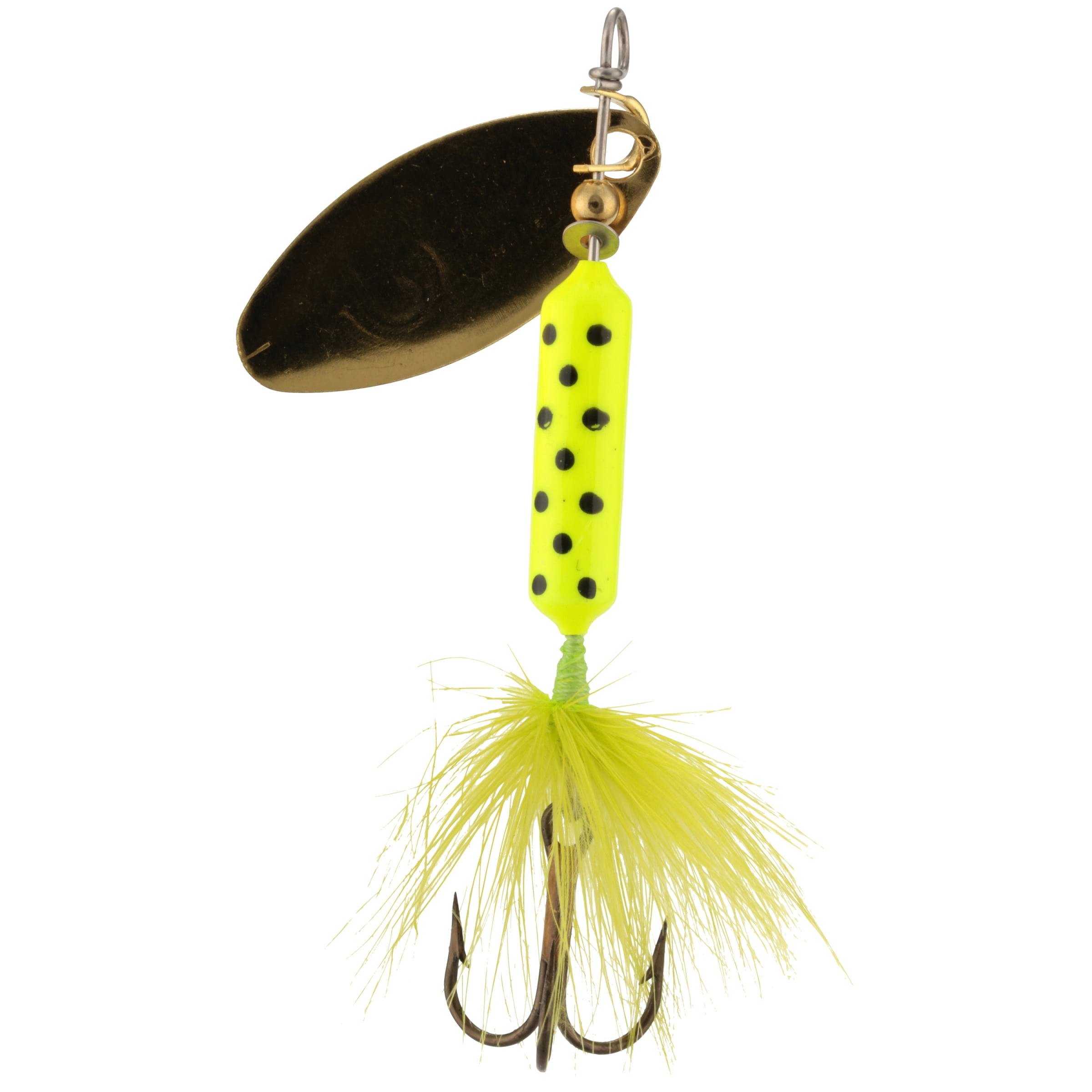 Worden's® Original Rooster Tail®, Inline Spinnerbait Fishing Lure, 1/6 oz  Chartreuse Dalmation