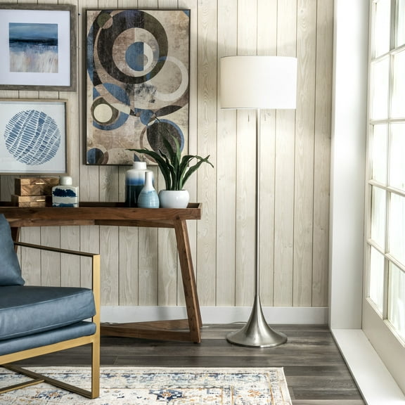 nuLOOM Ballwin 64" Metal Floor Lamp, 64" H x 18" W x 18" D, Silver