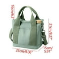 thumbnail image 4 of Bolso de mano para mujer, de lona, de gran capacidad, con múltiples bolsillos y cremallera, bandolera, estilo nicho, color verde., 4 of 8