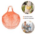 thumbnail image 5 of Uxcell Cotton Mesh Bag, 15x13.8" Reusable Mesh Net String Grocery Bags Organizer Orange, 5 of 6