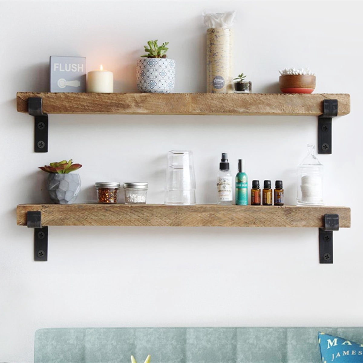 4Pcs Heavy Duty Iron Shelf Brackets for Wall,  L Shaped Metal Shelving Bracket Supports