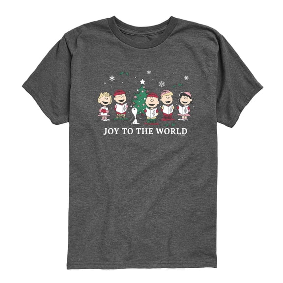 Peanuts - Joy to the World - Youth Boys Short Sleeve Graphic T-Shirt