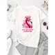 thumbnail image 2 of Women's Fashionable Pink Flamingo Graphic T-Shirt - Casual Round Neck Short Sleeve, Comfortable Summer Top with "You Look Totally Flamazing" Print, Comfortable Clothing|Fun Summer Vibe|Glossy Finish,, 2 of 6