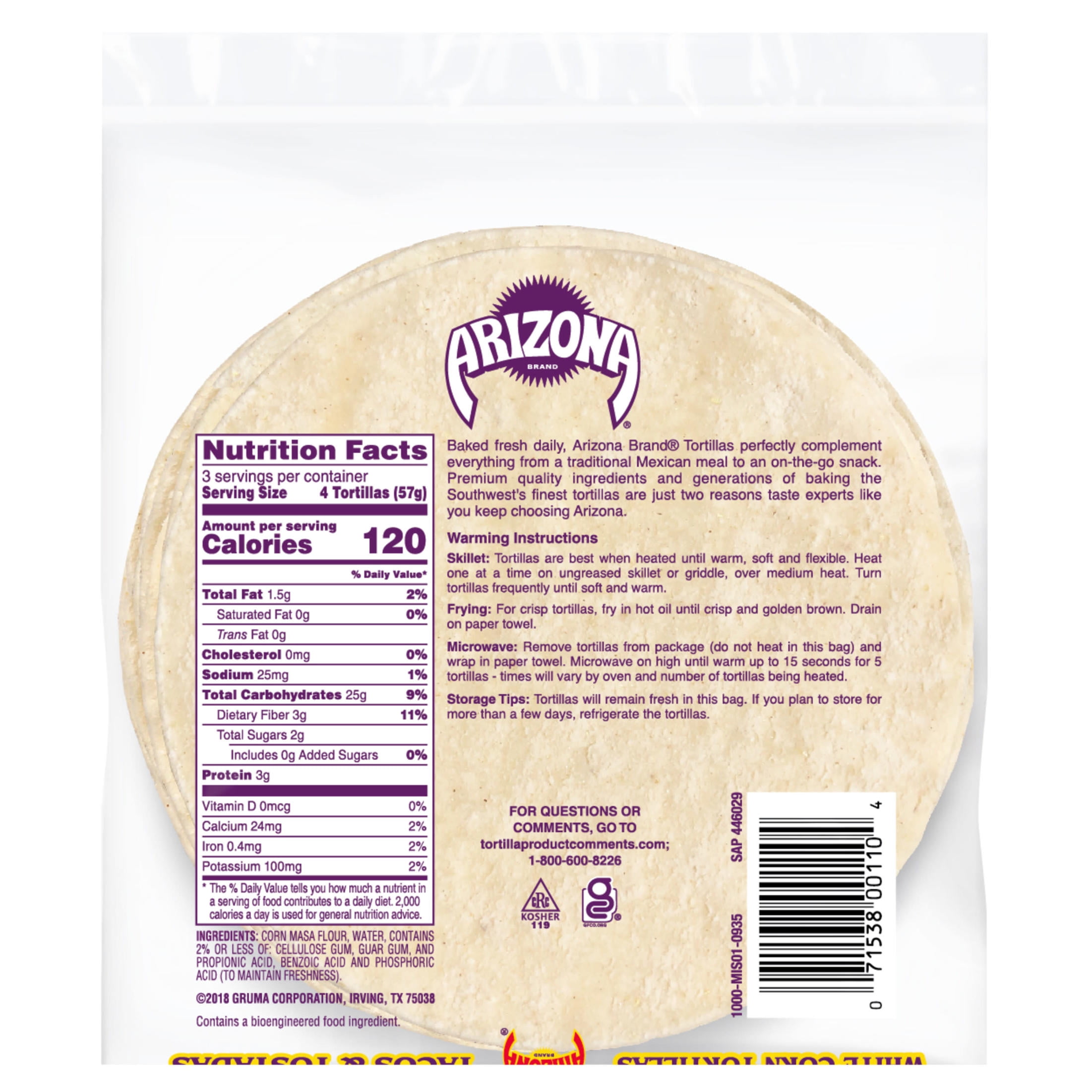 Arizona White Corn Tortillas, 12 Count