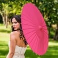 thumbnail image 2 of Wedding Star 9167-31 Paper Parasol with Bamboo Boning- Fuchsia, 2 of 2