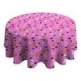 thumbnail image 4 of Pink Halloween Pattern Round Tablecloth 60"x60",Wrinkle Wipeable Table Cloth for Kitchen Dining Room Picnic Patio Party, 4 of 6
