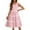 Pink, variant on Arshiner Girls Summer Sleeveless Bow-Tie Straps Sundress Flowy Smocked Backless Tiered Lace Swing Midi Dress with Pockets