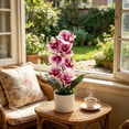 thumbnail image 2 of Artificial Orchid Plant,Phalaenopsis Orchid Potted Set with 7 Flowers,Realistic artificial Flower Arrangement for Home Decor,Wedding Floral Centerpiece,Lifelike Silk Flower Decor for Table and Shelf, 2 of 8