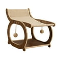 thumbnail image 2 of CarpNettore Cat Sisal Lounge Chair Elevated Cat Bed Furniture Kitty Scratch Resistant Wooden Brown, 2 of 9