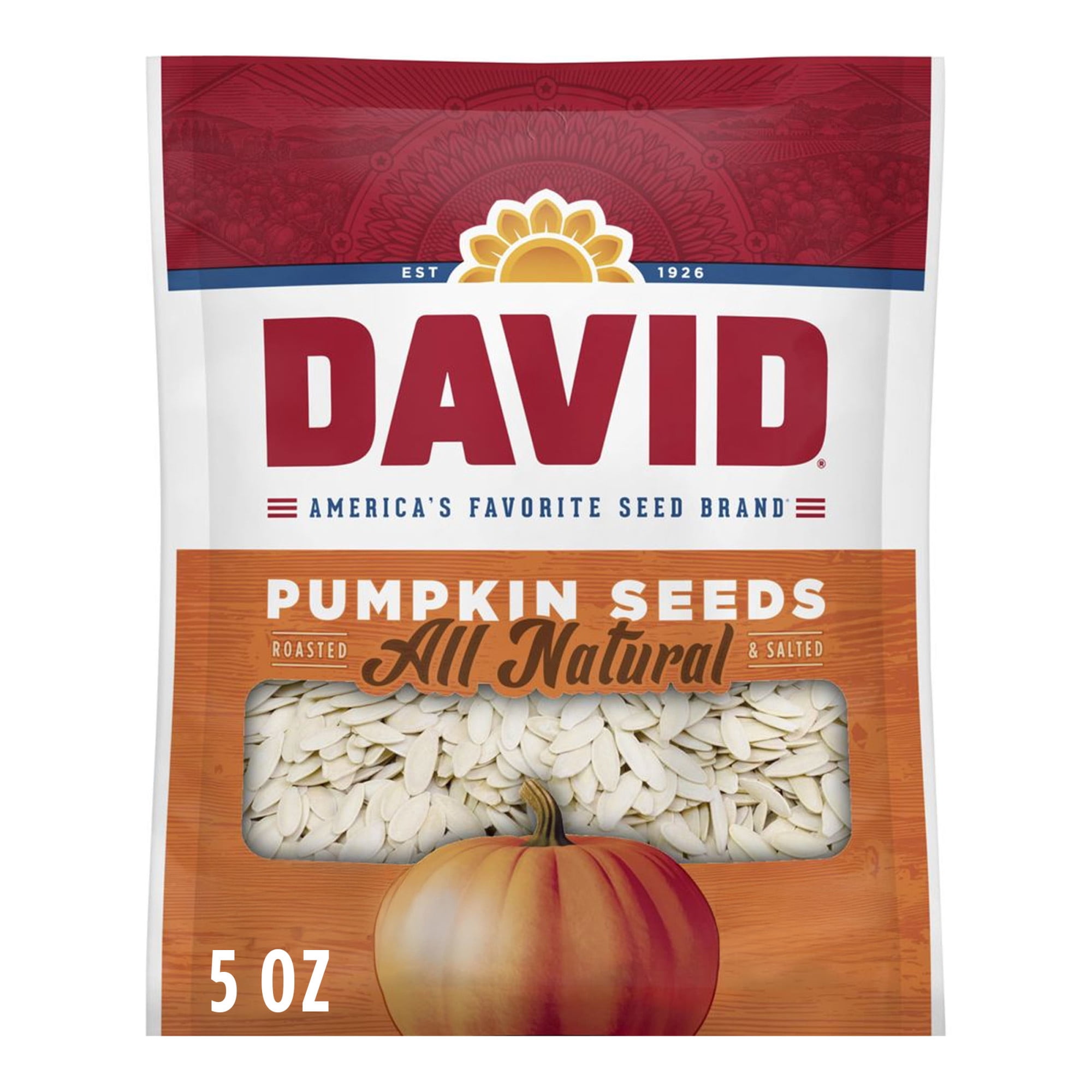 (2 pack) DAVID All Natural Pumpkin Seeds, 5 oz.