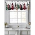 thumbnail image 4 of Watercolor Christmas Tree Curtain Valances for Windows, Winter Plaid Leopard Window Valances, Window Treatment Rod Pocket Valance Curtains for Living Room/Kitchen/Bedroom/Bathroom, 54x18inch, 4 of 9