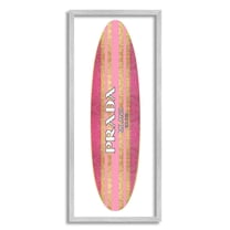 Stupell Industries Pink Sparkle Fashion Logo Glam Surfboard Design Framed Wall Art, 10 x 24, Design by Madeline Blake