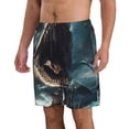 thumbnail image 2 of Pofeuu Wave Sailboat Shark Prin Men's Swim Trunks Quick Dry Bathing Suit Swimming Board Shorts Mesh Lining Beach Swimwear-Large, 2 of 6