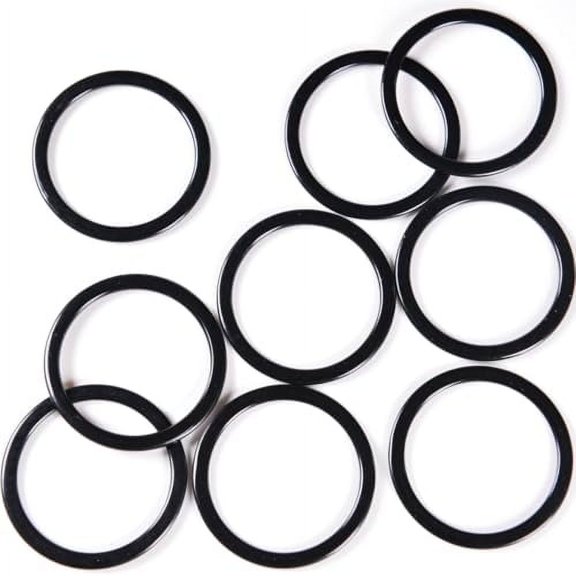 Porcelynne Black Nylon Coated Metal Replacement Bra Strap Ring - 7/8" or 22mm - 100 Pieces