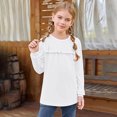 thumbnail image 4 of Teen T Shirts For Solid color White Long Sleeve Shirt Girls Kids Fall Tops Crewneck Basic Tees Cotton T Shirt Teen Girls Clothes 12-13 Years Cute&nbsp;Boy Girl&nbsp;Clothing, 4 of 4