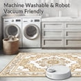 thumbnail image 5 of ODIKA 4'x6' Machine Washable Non-Slip Area Rug, Heirloom Damask Filigree High Traffic Rug, Ivory, 470550, 5 of 5