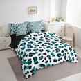 thumbnail image 3 of Manfei Blue Cheetah Print Twin Bedding Sets 7pcs, Wild Animal Bedding Comforter Set, Aesthetic Leopard Print Sheet Sets, Breathable Home Decor, 3 of 8