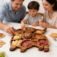 thumbnail image 3 of Iuhan Highlands Cow Charcuterie Board, Wooden Cheese Tray with Handle, Cow Shaped Serving Platter for Charcuterie Cheese Crackers, Farmhouse Kitchen Dining Table Decor, 3 of 5