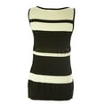 thumbnail image 2 of August Silk Women's Striped Knit Crochet Tank Top Small Black White Combo, 2 of 2