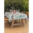 thumbnail image 3 of Outdoor Tablecloth with Umbrella Hole for Patio/Picnic/Party/Camping, Aqua Grey Botanical Waterproof Table Cloth Rectangle Table Cover Washable, Rustic Country Spring Floral Summer Leafv (60"x 120"), 3 of 8