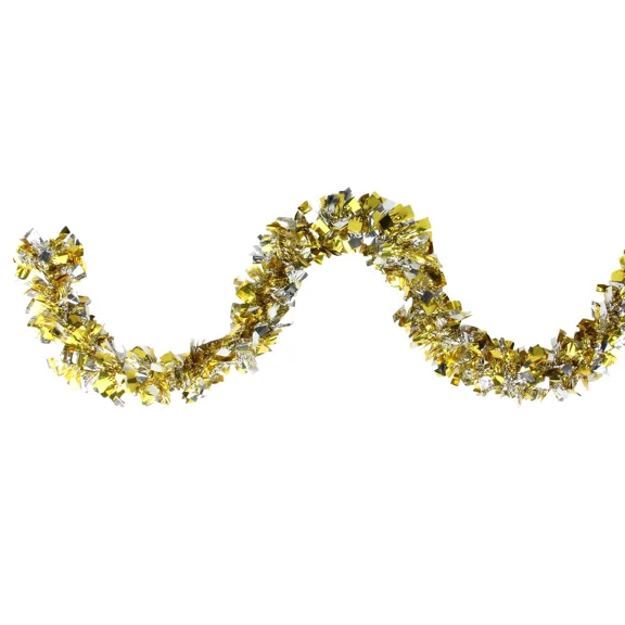 Northlight 12' Holographic Gold & Silver Boa Christmas Tinsel Garland - Unlit